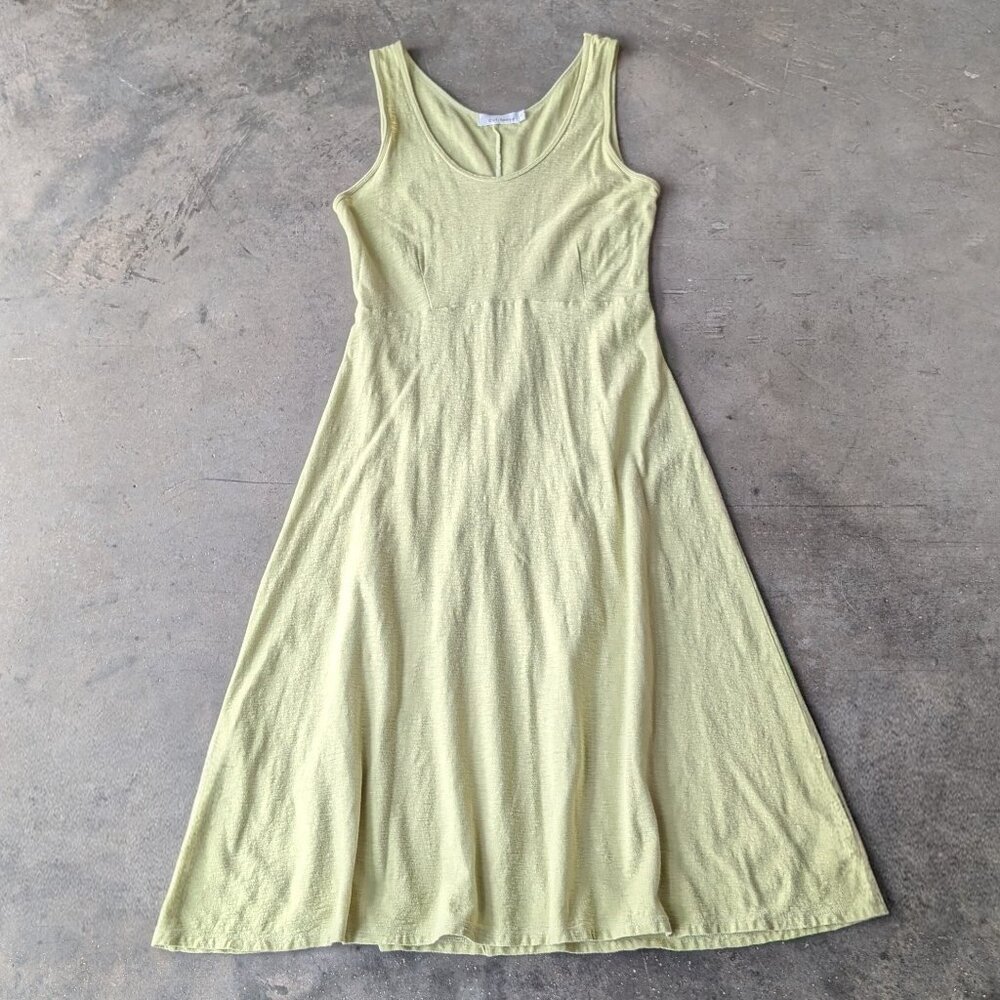 Vintage Cut Loose Pastel Green Linen Blend Sleeveless Mini Dress small - Picture 2 of 8